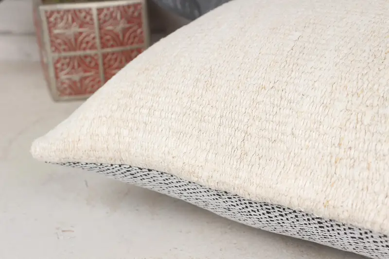 14x14 Beige Cushion Cover, Throw Kilim Pillow, Pillow Cover, Handmade Kilim Cushion, Outdoor Patio Pillow Cover, Home Decor Pillow - 7