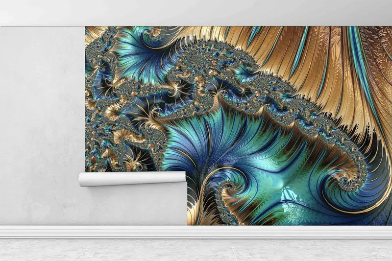 Abstract Fractal Wall Art, Custom Wall Paper, Abstract Pattern Wall Print, Fractal Digital Paper, Modern Wall Poster, Paper Cutting Art, - 8