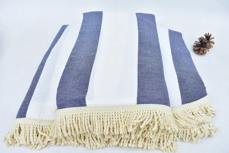 Handwoven Turkish Towel, Quick-dry towel, Bridal Shower Gift, Yoga Towel, Bachelorette Party Favor, 64x64 Cotton Striped Round Towel, Travel towel - 5