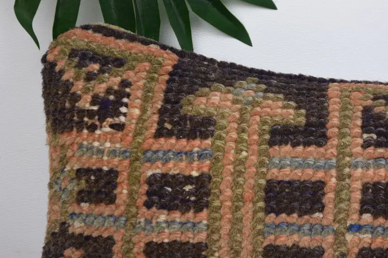 Pillow for Sofa, Bench Pillow Cover, Vintage Kilim Pillow Cushion, Ethnical Kilim Rug Pillow, Cushion Cover, Antique Pillows, 8x16 Blue Pillow Sham - 2