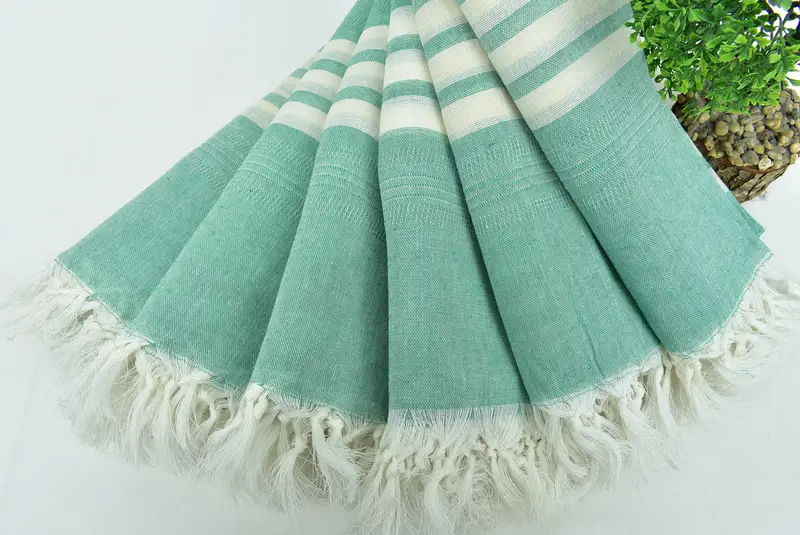 Hammam towel, Handmade Turkish Towel, Wedding Gift Ideas, Embroidery Towel, Beach Towel Bulk, Custom Wedding Gift, 68x40 Cotton Striped Towel - 4