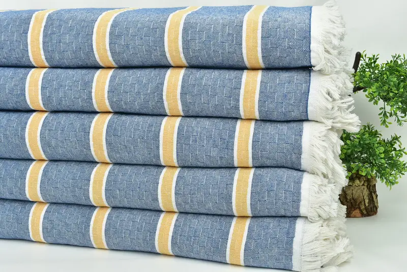 96x84 Cotton Striped Towel, Throw Blanket Couch, Baby Boy Gift, Bridal Shower Gift, Turkish Cotton Blanket, Turkish Blanket, Aesthetic Blanket - 3