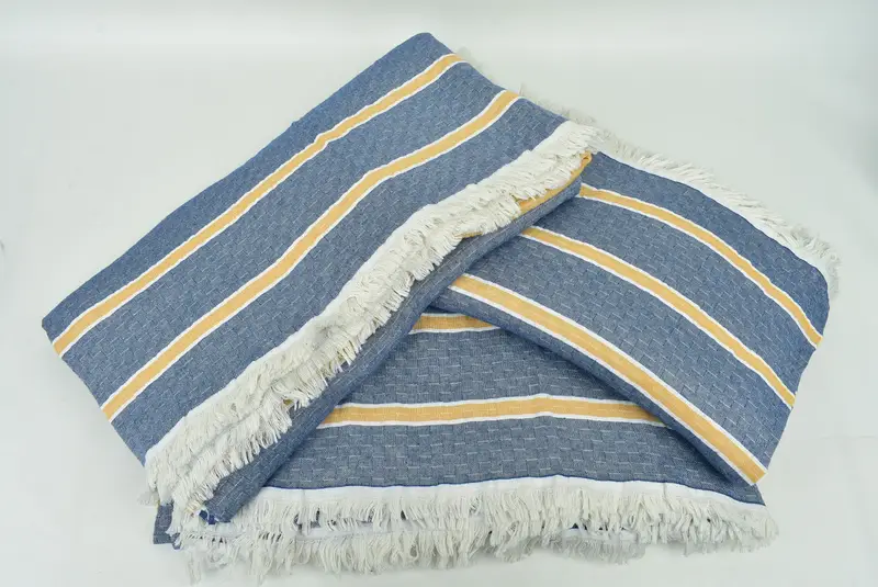 96x84 Cotton Striped Towel, Throw Blanket Couch, Baby Boy Gift, Bridal Shower Gift, Turkish Cotton Blanket, Turkish Blanket, Aesthetic Blanket - 6