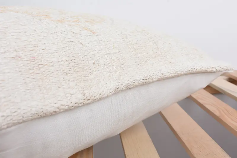 Pillow, Handwoven Cushion Cover, Turkish Pillow, Kilim Pillow Cover, Natural Cushion Cover, Turkish Kilim Pillow, 20x20 White Cushion - 7