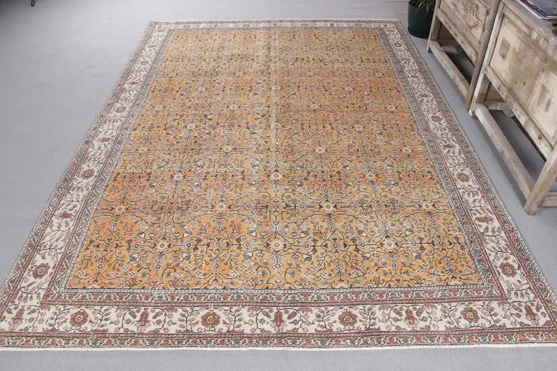 Handmade Orange & Purple Rug, 0.5x8.9 ft Striped Geometric