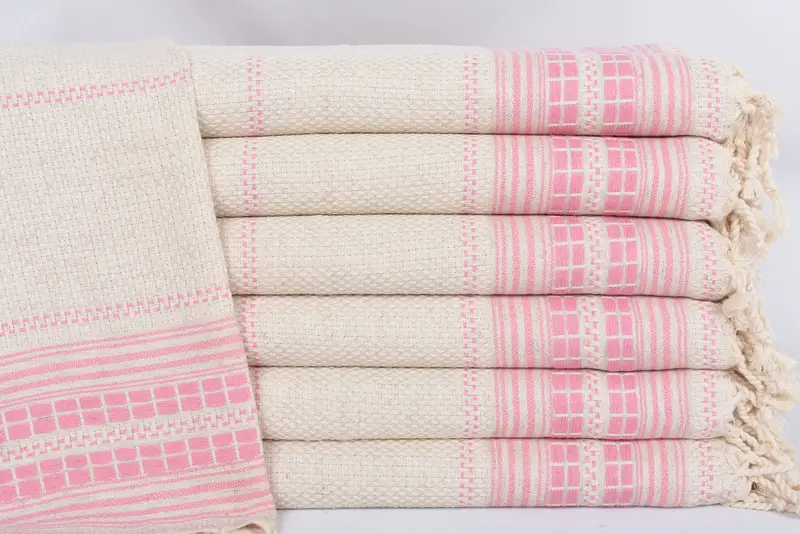 40x20 Pink Striped Dish Towel, Monogram Kitchen Towel, Personalized Gift