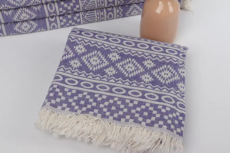 Housewarming Gift, Yoga Towel, Fouta towel, Oversized Beach Towel, Turkish beach towel, 68x36 Cotton Geometric Towel, Gift Towel, Home Decor Gifts - 6