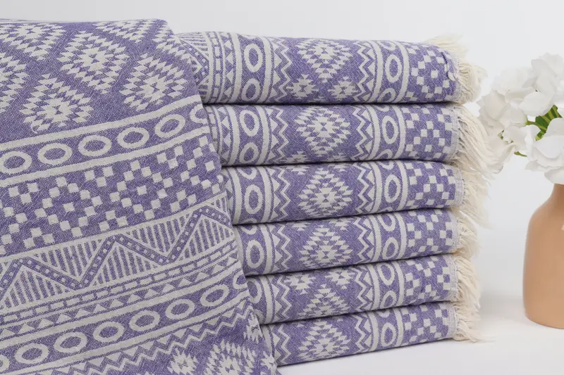 Housewarming Gift, Yoga Towel, Fouta towel, Oversized Beach Towel, Turkish beach towel, 68x36 Cotton Geometric Towel, Gift Towel, Home Decor Gifts - 2