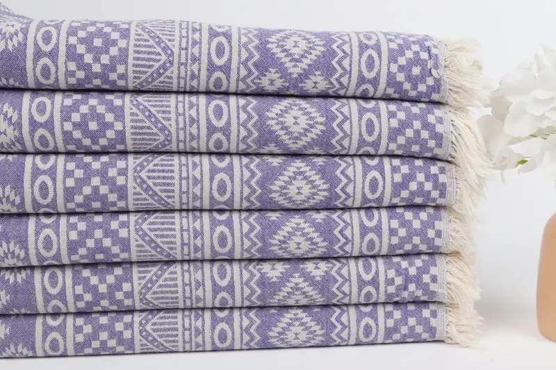 Housewarming Gift, Yoga Towel, Fouta towel, Oversized Beach Towel, Turkish beach towel, 68x36 Cotton Geometric Towel, Gift Towel, Home Decor Gifts - 4