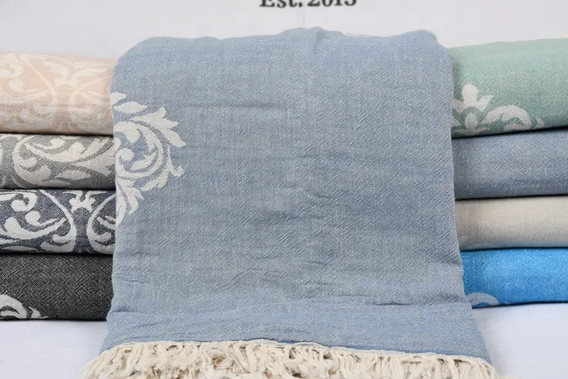 Throw Blanket, Bedspread, Bachelor Gift, Wedding Hand Made Gift, Woven Throw Blanket, Turkish Towel Blanket, 70x60 Cotton Baroque Towel - 2
