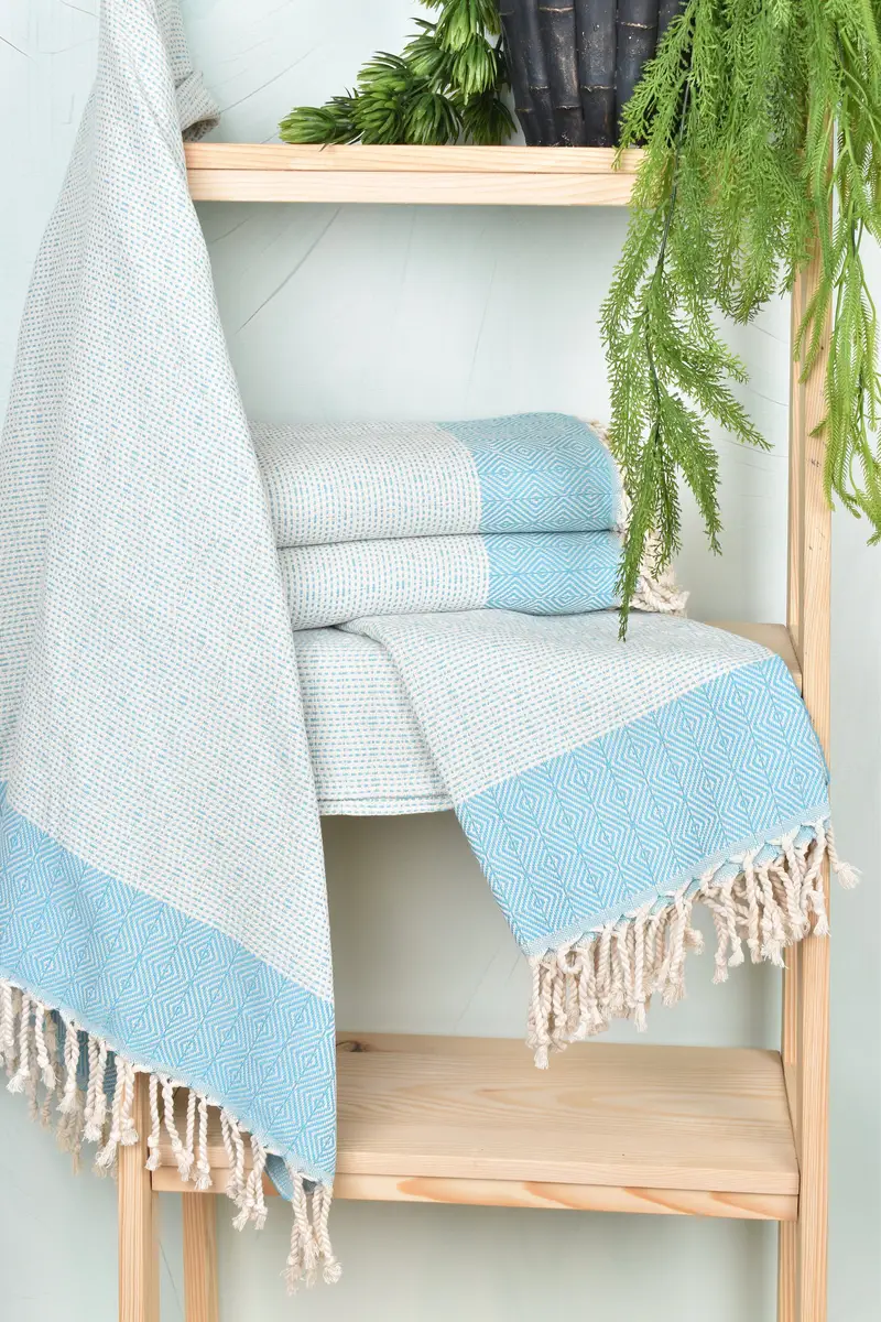 70x40 Cotton Diamond Towel, Quick-drying peshtemal towel for poolside, Lightweight Turkish towel, Bath towel, Valentines Gift, Turkish Towel Beach - 6