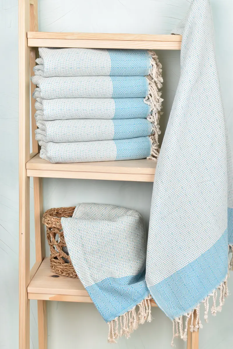 70x40 Cotton Diamond Towel, Quick-drying peshtemal towel for poolside, Lightweight Turkish towel, Bath towel, Valentines Gift, Turkish Towel Beach - 3