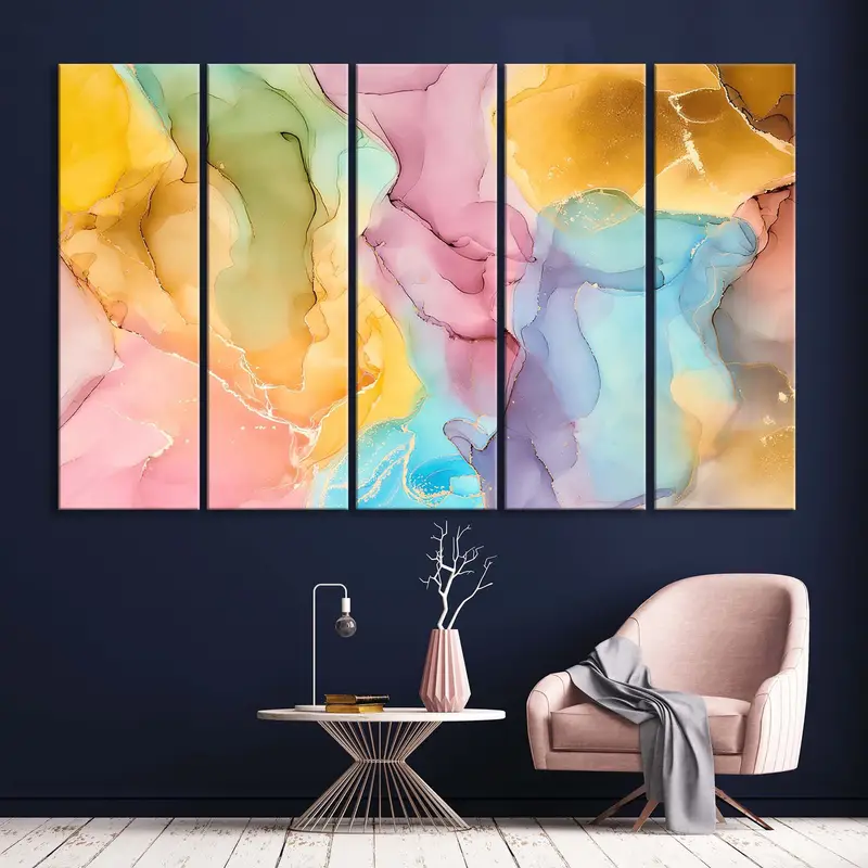 Colorful Abstract Art, Marble Wall Art, Abstract Artwork, Marbling Wall Art, Living Room Wall Art, Marble Painting, Marble Art, Bedroom Art - 1