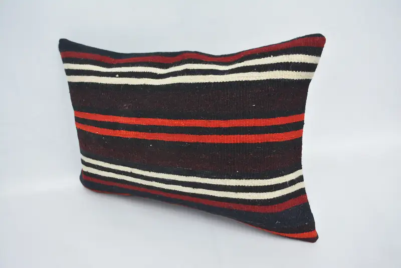 Pillow Cover, Vintage Kilim Throw Pillow, Southwestern Cushion, Gift Pillow, Chair Pillow Sham, 16x24 Brown Pillow, Ethnical Kilim Rug Pillow - 4