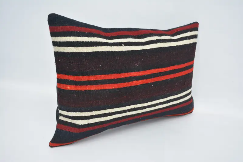 Pillow Cover, Vintage Kilim Throw Pillow, Southwestern Cushion, Gift Pillow, Chair Pillow Sham, 16x24 Brown Pillow, Ethnical Kilim Rug Pillow - 3