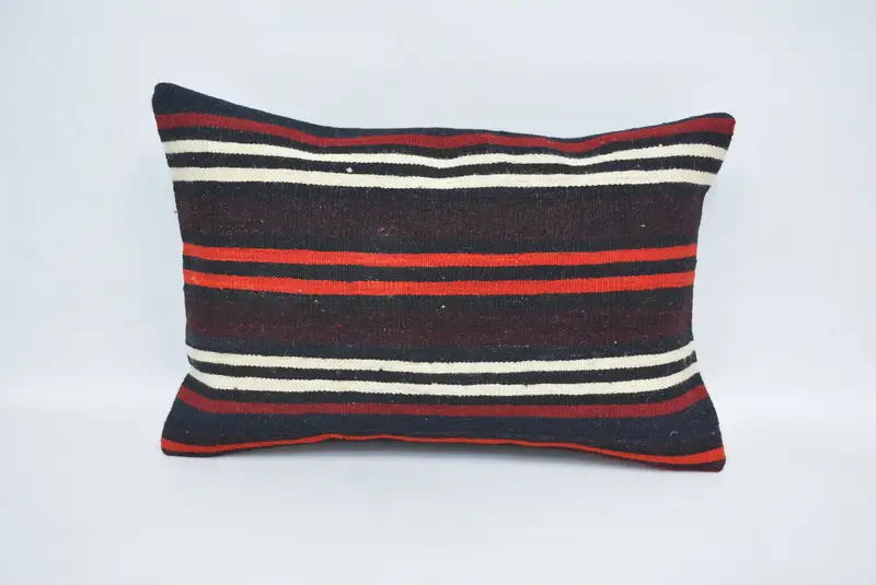Pillow Cover, Vintage Kilim Throw Pillow, Southwestern Cushion, Gift Pillow, Chair Pillow Sham, 16x24 Brown Pillow, Ethnical Kilim Rug Pillow - 1