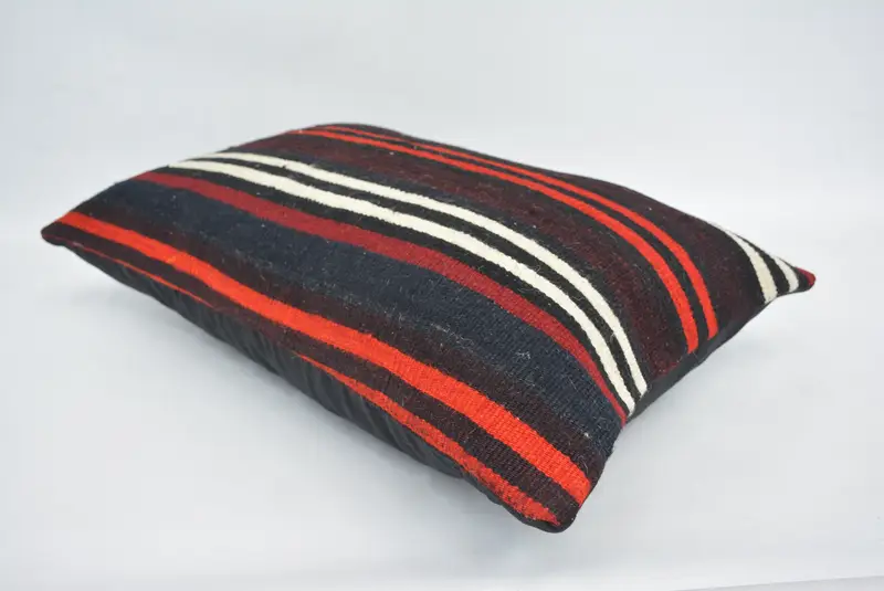 Pillow Cover, Vintage Kilim Throw Pillow, Southwestern Cushion, Gift Pillow, Chair Pillow Sham, 16x24 Brown Pillow, Ethnical Kilim Rug Pillow - 6
