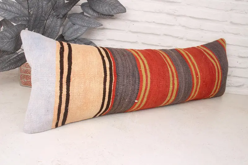12x36 Red Pillow Sham, Handmade Kilim Cushion, Cushion Case, Ethnic Pillow Cover Cushion Case, Home Decor Pillow, Pillow for Sofa - 3