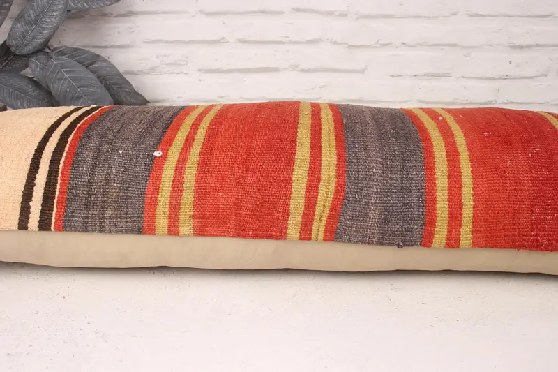 12x36 Red Pillow Sham, Handmade Kilim Cushion, Cushion Case, Ethnic Pillow Cover Cushion Case, Home Decor Pillow, Pillow for Sofa - 5