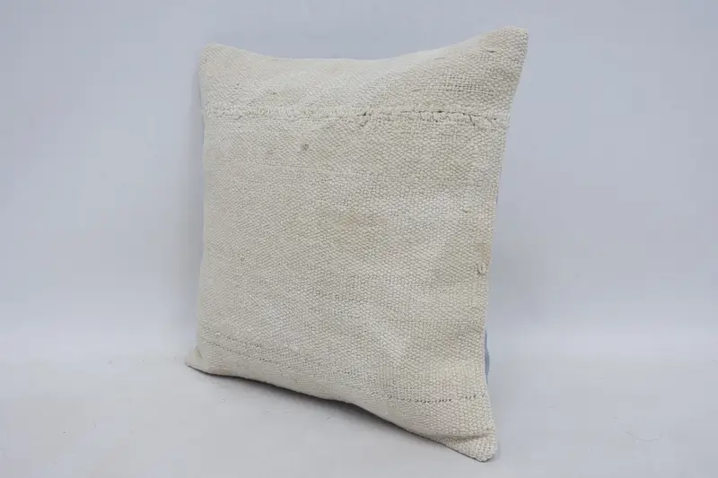 Throw Kilim Pillow, Pillow for Couch, Retro Pillow Case, 14x14 Beige Cushion Cover, Cushion, Pillow for Sofa, Handmade Throw Cushion - 4