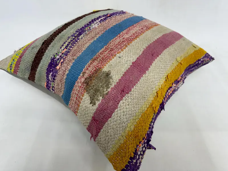 20x20 Yellow Pillow Cover, Vintage Kilim Throw Pillow, Vintage Pillow, Farmhouse Cushion Case, Pillow Case, Boho Pillow Sham Cover - 6
