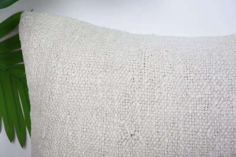 Kilim Cushion Sham, Ottoman Pillow, Turkish Pillow, Pillow Cover, Ethnic Throw Cushion, Vintage Pillow, 12x20 White Pillow Cover - 2