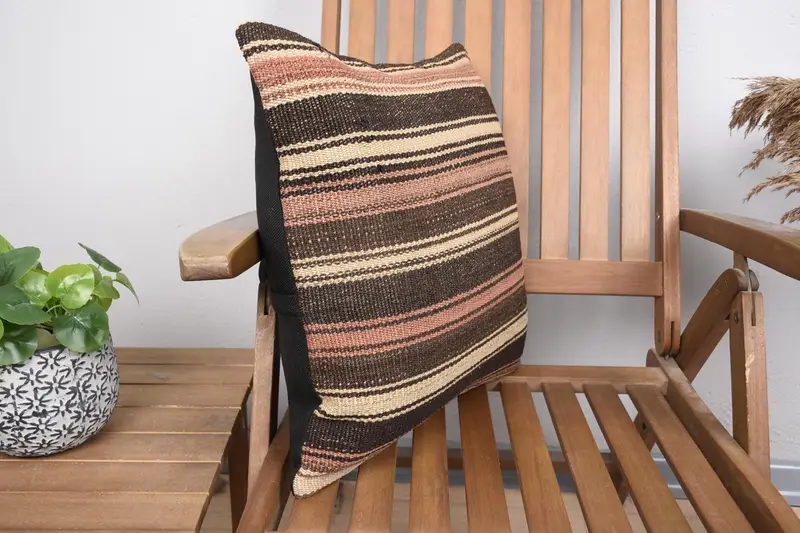 Pillow Case, 18x18 Brown Cushion Cover, Natural Pillow Cover, Bright Cushion Cover, Boho Pillow Sham Cover, Antique Pillows, Gift Pillow - 2