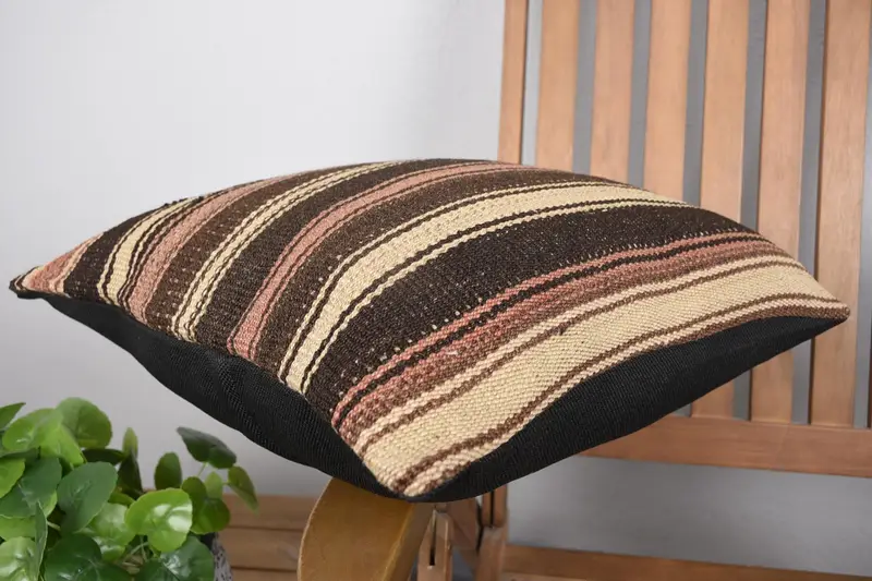 Pillow Case, 18x18 Brown Cushion Cover, Natural Pillow Cover, Bright Cushion Cover, Boho Pillow Sham Cover, Antique Pillows, Gift Pillow - 6