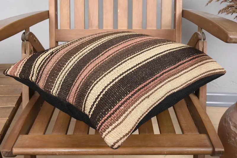 Pillow Case, 18x18 Brown Cushion Cover, Natural Pillow Cover, Bright Cushion Cover, Boho Pillow Sham Cover, Antique Pillows, Gift Pillow - 4