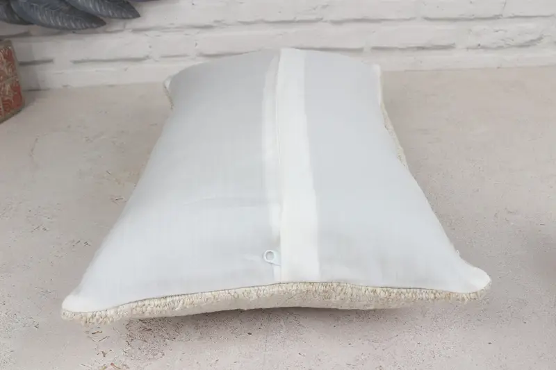 Yoga Cushion Case, Antique Pillows, Gift Pillow, Pillow Case, Home Decor Pillow, Handmade Throw Pillow, 12x20 White Cushion Cover - 5