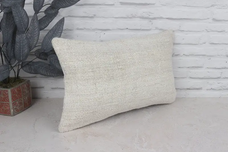 Yoga Cushion Case, Antique Pillows, Gift Pillow, Pillow Case, Home Decor Pillow, Handmade Throw Pillow, 12x20 White Cushion Cover - 3