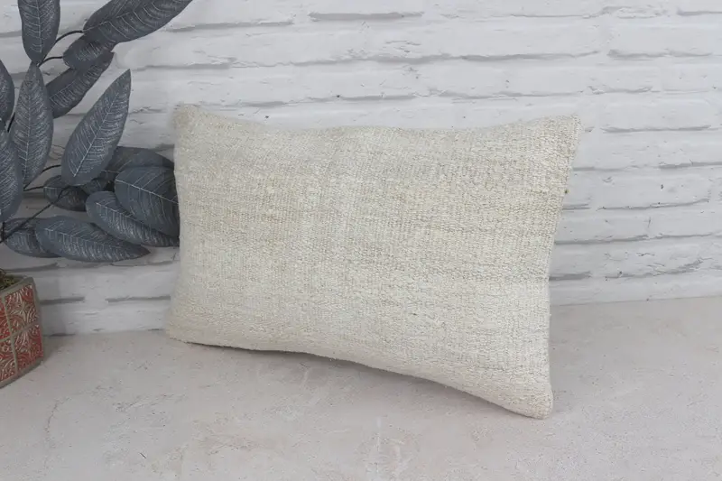 Yoga Cushion Case, Antique Pillows, Gift Pillow, Pillow Case, Home Decor Pillow, Handmade Throw Pillow, 12x20 White Cushion Cover - 4