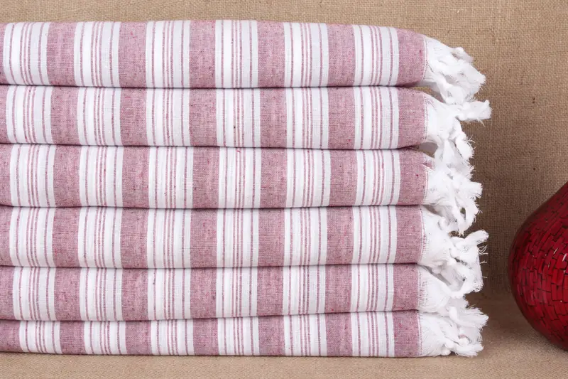Turkish Bath Towel, Beach Towel, Burgundy, 40x71 Inches