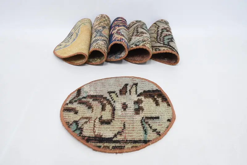 Böhmisches grünes und gelbes Tischset, 25 Zoll minimalistisches Tischdekor