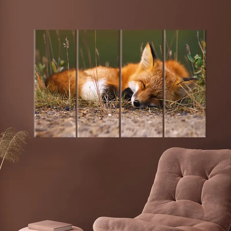 Fox Canvas Art, niedliches Fuchsdekor, süße Tierkunst, Wandkunstdekoration, Leinwandkunst, moderne Leinwandkunst, Home Art Decor, Tierliebhaber Geschenk, - 2