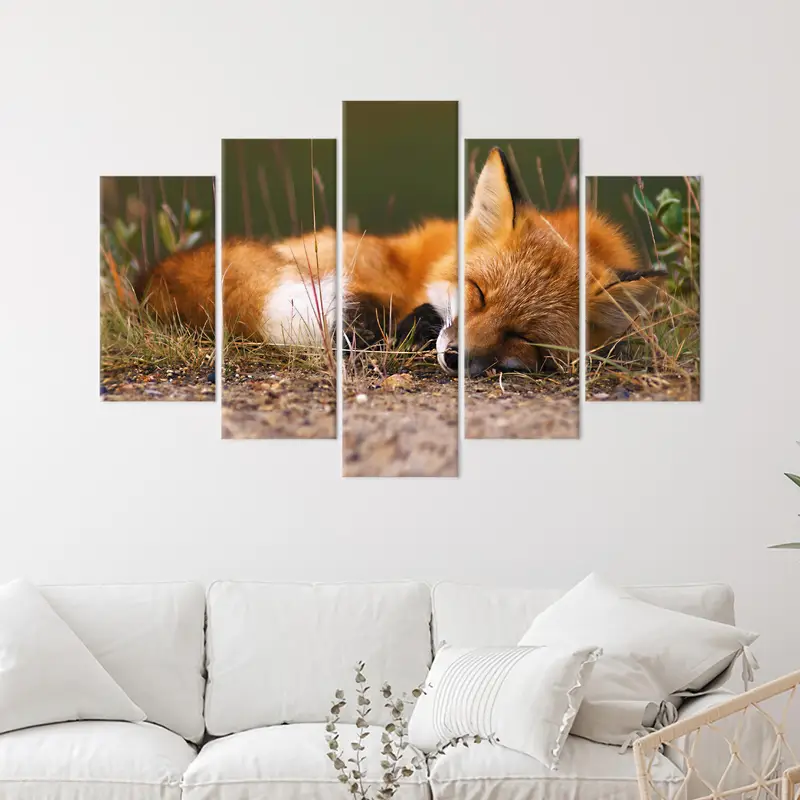 Fox Canvas Art, niedliches Fuchsdekor, süße Tierkunst, Wandkunstdekoration, Leinwandkunst, moderne Leinwandkunst, Home Art Decor, Tierliebhaber Geschenk, - 5
