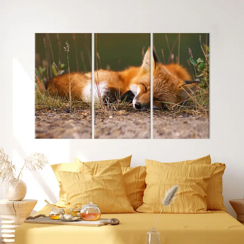 Fox Canvas Art, niedliches Fuchsdekor, süße Tierkunst, Wandkunstdekoration, Leinwandkunst, moderne Leinwandkunst, Home Art Decor, Tierliebhaber Geschenk, - 3