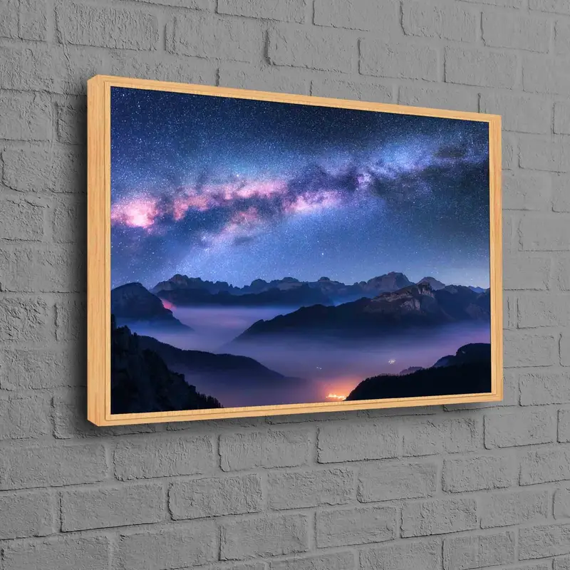 Stellar Canvas: Printed Art of Milky Way & Mountain Peaks