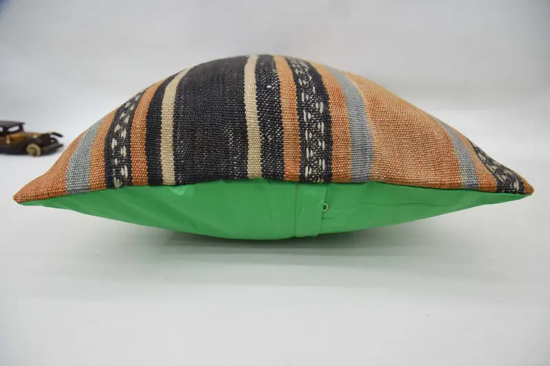 Kilim Cushion Sham, Bench Cushion Cover, Interior Designer Pillow, 20x28 Orange Pillow Cover, Traditional Cushion Case, Gift Pillow, Pillow Case - 6