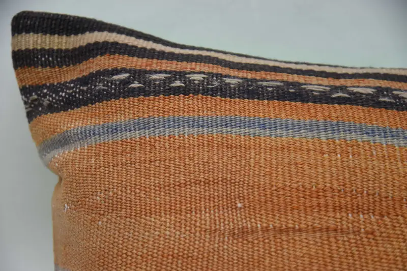 Kilim Cushion Sham, Bench Cushion Cover, Interior Designer Pillow, 20x28 Orange Pillow Cover, Traditional Cushion Case, Gift Pillow, Pillow Case - 2