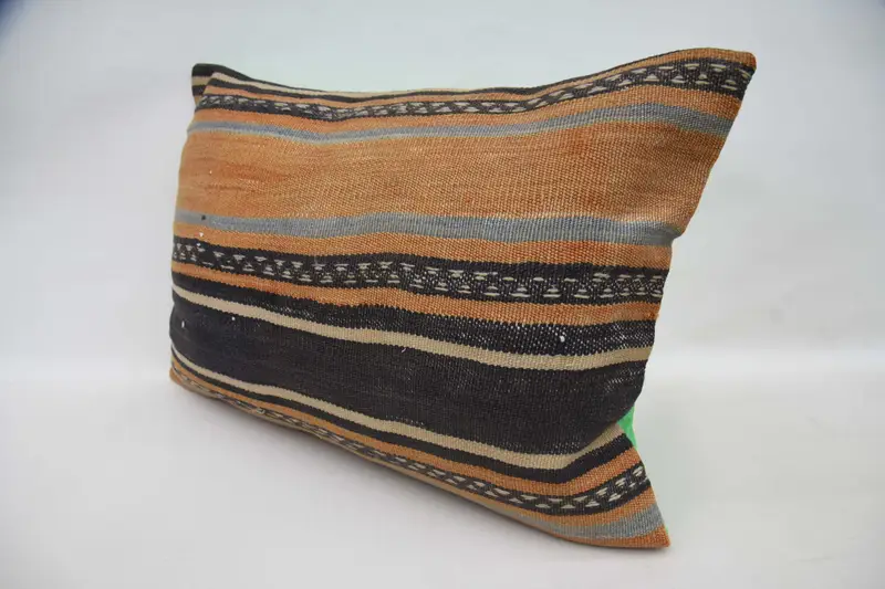 Kilim Cushion Sham, Bench Cushion Cover, Interior Designer Pillow, 20x28 Orange Pillow Cover, Traditional Cushion Case, Gift Pillow, Pillow Case - 5