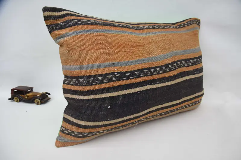 Kilim Cushion Sham, Bench Cushion Cover, Interior Designer Pillow, 20x28 Orange Pillow Cover, Traditional Cushion Case, Gift Pillow, Pillow Case - 3