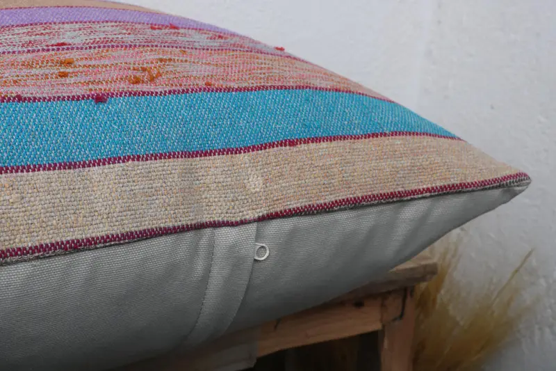 Kilim Cushion Sham, Southwestern Pillow Sham, Kilim Pillow Cover, Muted Pillow Cover, 20x20 Purple Pillow Cover, Pillow Cover, Boho Pillow - 6