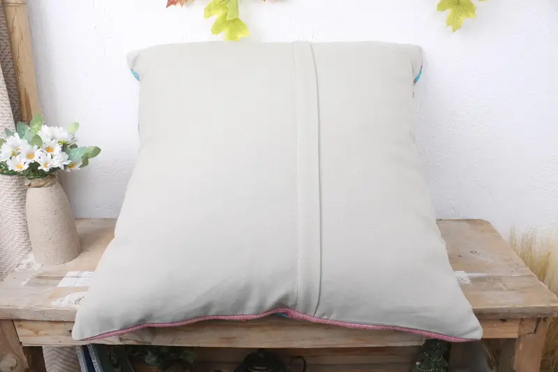 Kilim Cushion Sham, Southwestern Pillow Sham, Kilim Pillow Cover, Muted Pillow Cover, 20x20 Purple Pillow Cover, Pillow Cover, Boho Pillow - 7