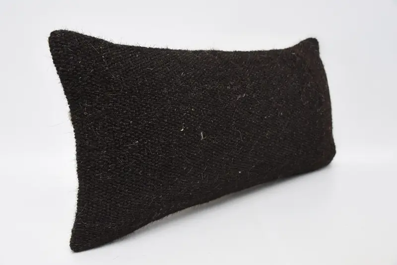 Decorative Bolster Cushion Case, 12x24 Black Pillow Sham, Kilim Pillow, Cushion, One Of A Kind Pillow Sham, Turkish Kilim Pillow, Throw Kilim Pillow - 3