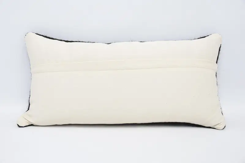 Decorative Bolster Cushion Case, 12x24 Black Pillow Sham, Kilim Pillow, Cushion, One Of A Kind Pillow Sham, Turkish Kilim Pillow, Throw Kilim Pillow - 6