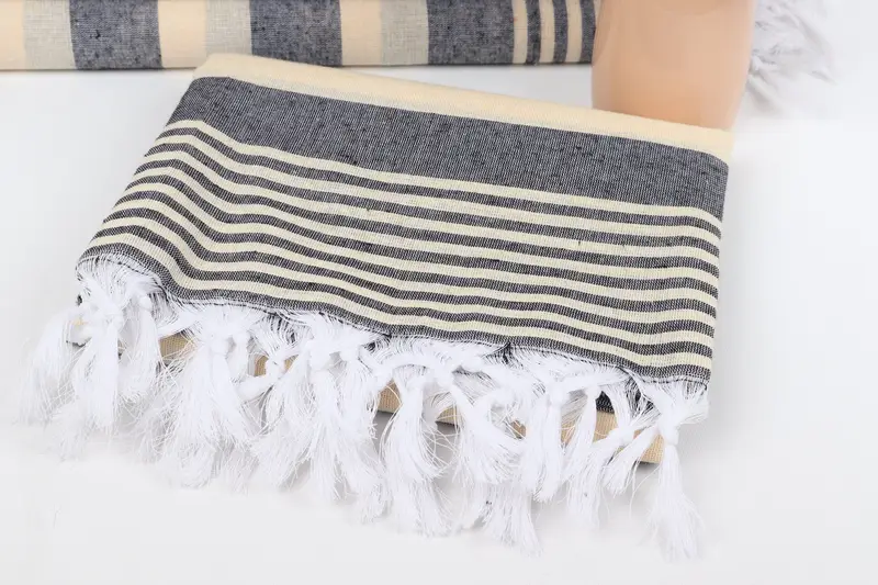 68x36 Cotton Striped Towel, Travel towel, Wedding Day Gift For Bride, Bath towel, Wedding Towel, Wedding Hand Made Gift, Housewarming Gift - 5