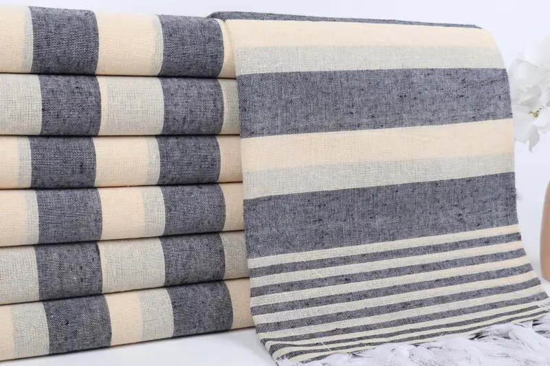 68x36 Cotton Striped Towel, Travel towel, Wedding Day Gift For Bride, Bath towel, Wedding Towel, Wedding Hand Made Gift, Housewarming Gift - 2