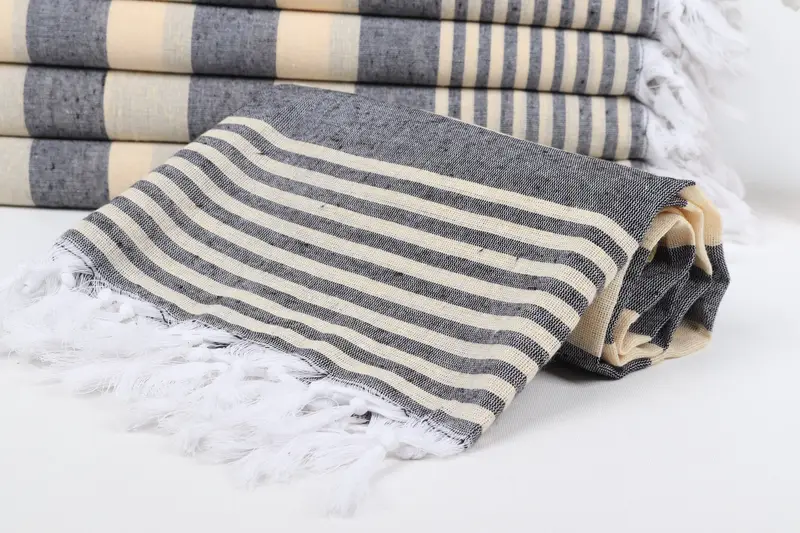68x36 Cotton Striped Towel, Travel towel, Wedding Day Gift For Bride, Bath towel, Wedding Towel, Wedding Hand Made Gift, Housewarming Gift - 4