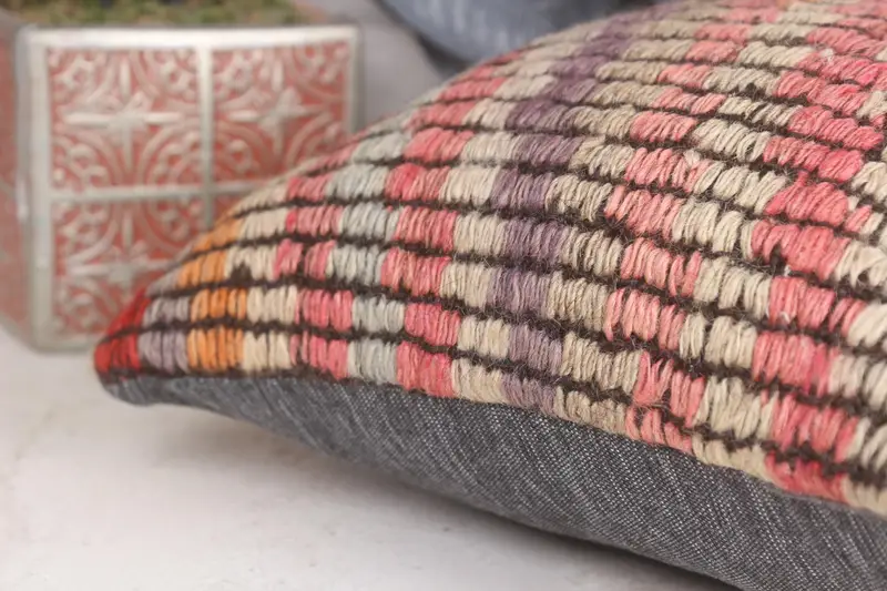 Pillow for Sofa, Boho Pillow Sham Cover, Pillow for Couch, Square Throw Pillow Case, 12x12 Orange Pillow, Cushion Cover - 7